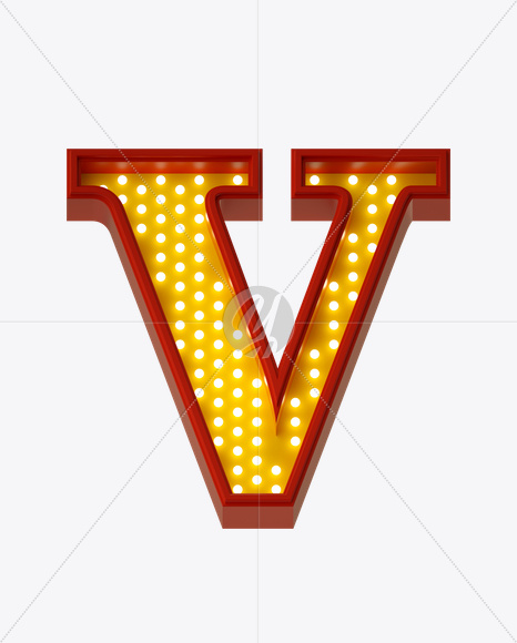 Letter V from Neon Play Fon on Yellow Images Creative Fonts - S21979