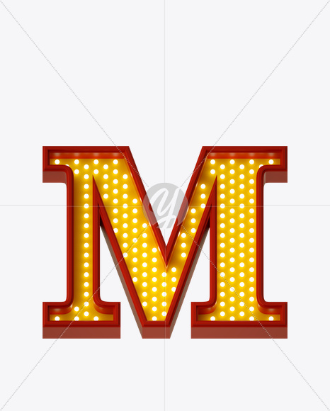 Letter M from Neon Play Fon on Yellow Images Creative Fonts - S21970