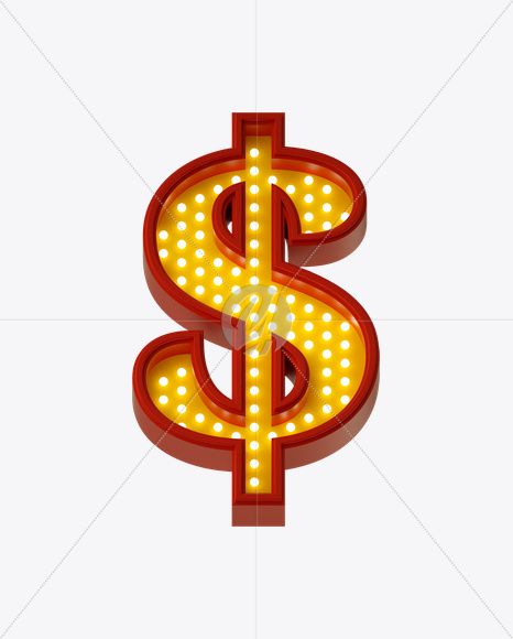 $ from Neon Play Fon on Yellow Images Creative Fonts - S21996