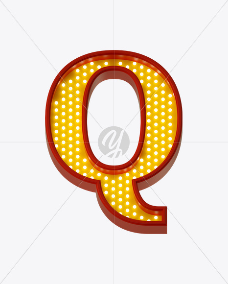 Letter Q from Neon Play Fon on Yellow Images Creative Fonts - S21974