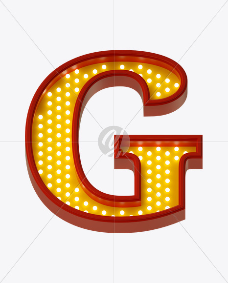 Letter G from Neon Play Fon on Yellow Images Creative Fonts - S21964