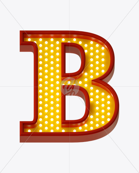 Letter B from Neon Play Fon on Yellow Images Creative Fonts - S21959