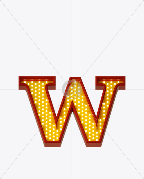 Letter W from Neon Play Fon on Yellow Images Creative Fonts - S21980