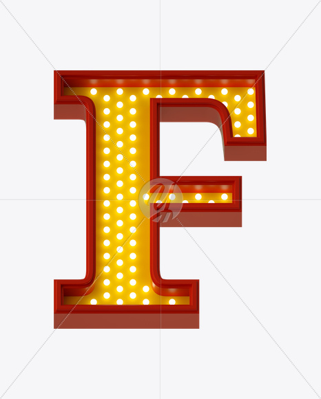 Letter F from Neon Play Fon on Yellow Images Creative Fonts - S21963