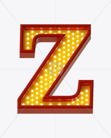 Letter Z from Neon Play Fon on Yellow Images Creative Fonts - S21983