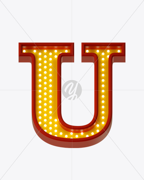 Letter U from Neon Play Fon on Yellow Images Creative Fonts - S21978