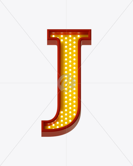 Letter J from Neon Play Fon on Yellow Images Creative Fonts - S21967