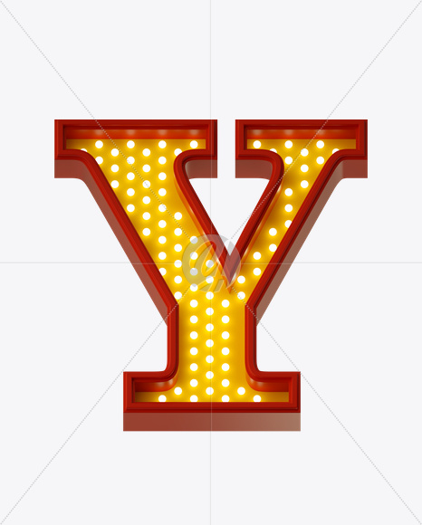 Letter Y from Neon Play Fon on Yellow Images Creative Fonts - S21982