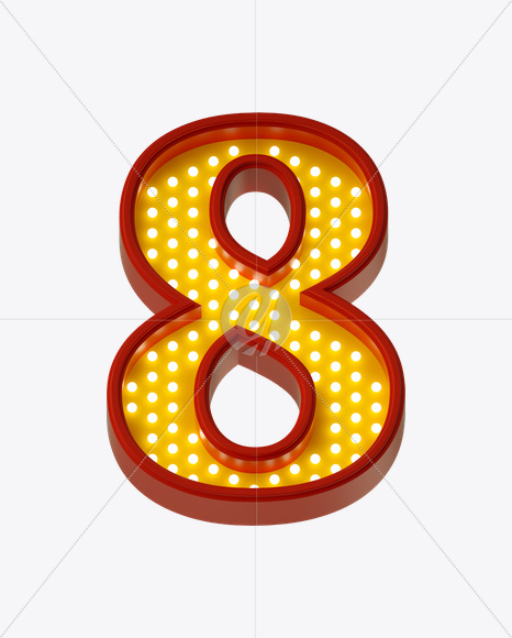 8 from Neon Play Fon on Yellow Images Creative Fonts - S21991