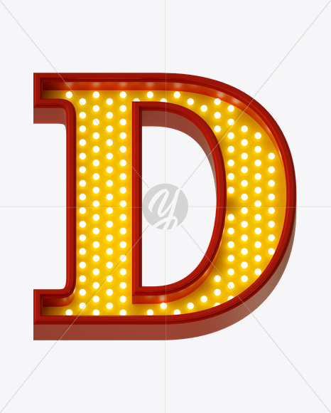 Letter D from Neon Play Fon on Yellow Images Creative Fonts - S21961