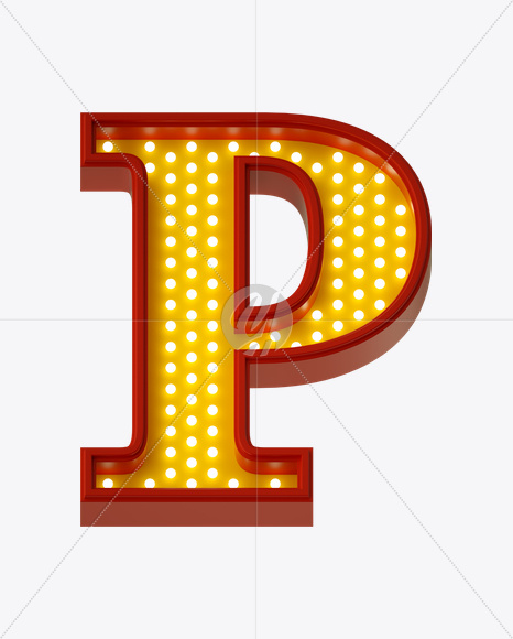 Letter P from Neon Play Fon on Yellow Images Creative Fonts - S21973