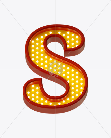 Letter S from Neon Play Fon on Yellow Images Creative Fonts - S21976