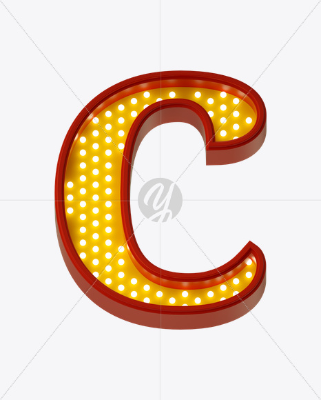 Letter C from Neon Play Fon on Yellow Images Creative Fonts - S21960