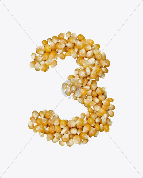 3 from Corn Font on Yellow Images Creative Fonts - S22030