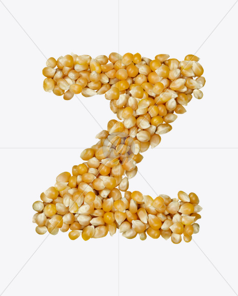 Letter Z from Corn Font on Yellow Images Creative Fonts - S22027