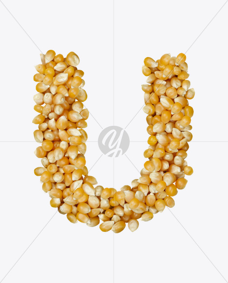 Letter U from Corn Font on Yellow Images Creative Fonts - S22022