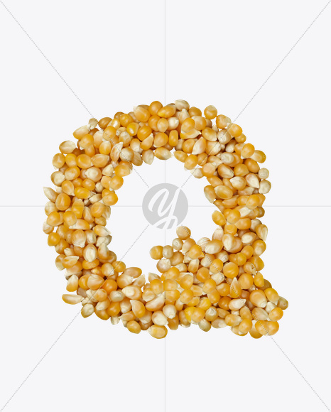 Letter Q from Corn Font on Yellow Images Creative Fonts - S22018