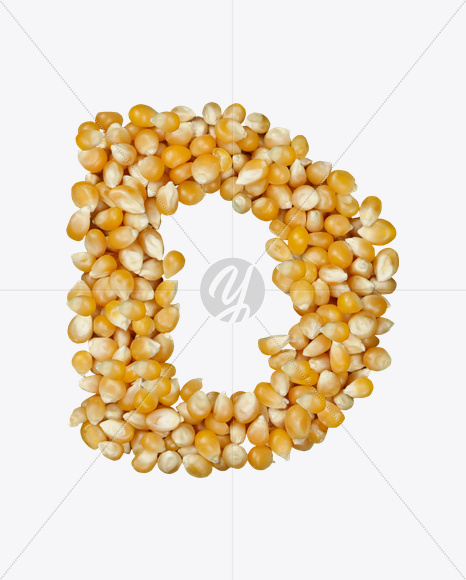 Letter D from Corn Font on Yellow Images Creative Fonts - S22005