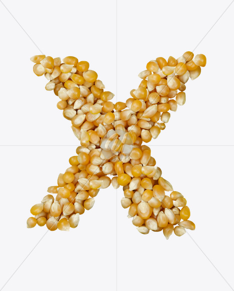 Letter X from Corn Font on Yellow Images Creative Fonts - S22025