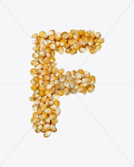 Letter F from Corn Font on Yellow Images Creative Fonts - S22007