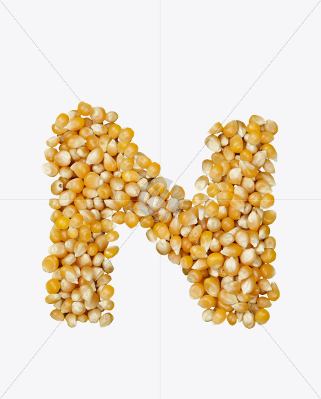 Letter N from Corn Font on Yellow Images Creative Fonts - S22015