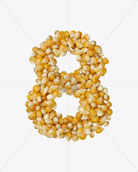 8 from Corn Font on Yellow Images Creative Fonts - S22035