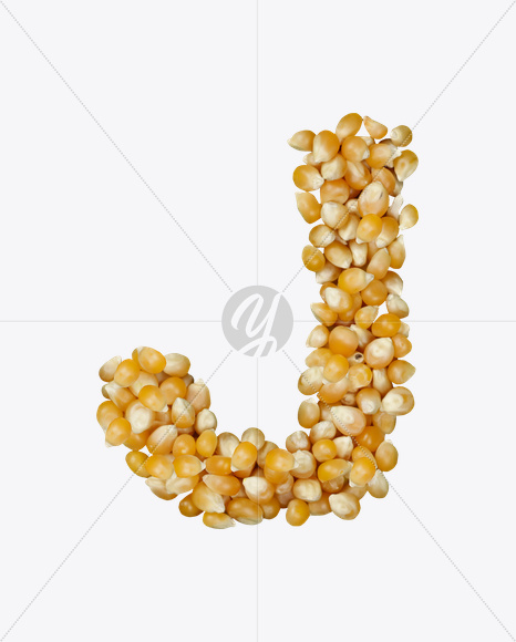 Letter J from Corn Font on Yellow Images Creative Fonts - S22011