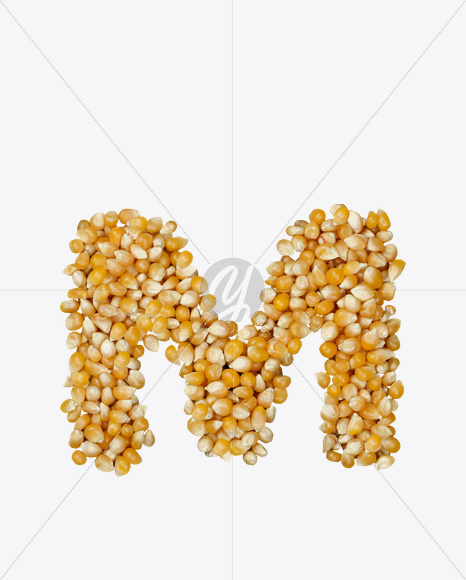 Letter M from Corn Font on Yellow Images Creative Fonts - S22014