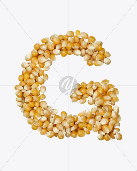 Letter G from Corn Font on Yellow Images Creative Fonts - S22008