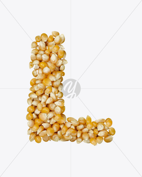 Letter L from Corn Font on Yellow Images Creative Fonts - S22013