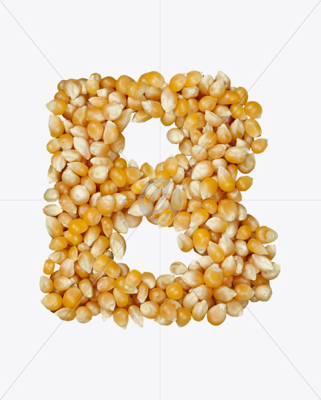 Letter B from Corn Font on Yellow Images Creative Fonts - S22003