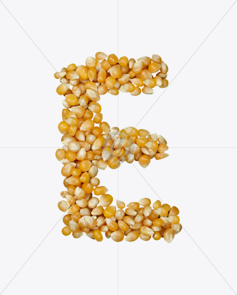 Letter E from Corn Font on Yellow Images Creative Fonts - S22006