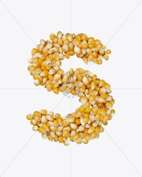 Letter S from Corn Font on Yellow Images Creative Fonts - S22020