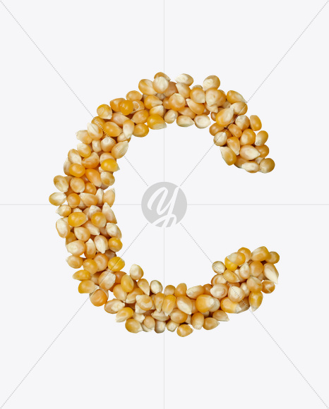 Letter C from Corn Font on Yellow Images Creative Fonts - S22004