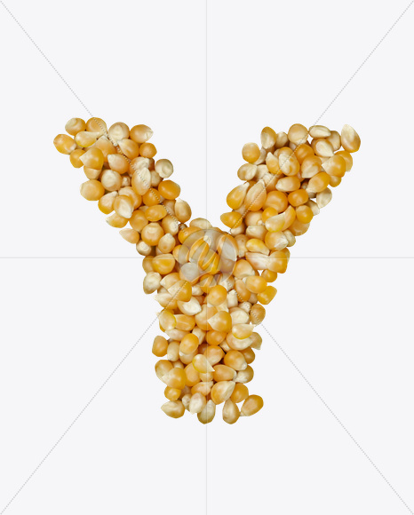 Letter Y from Corn Font on Yellow Images Creative Fonts - S22026