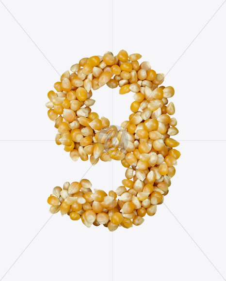 9 from Corn Font on Yellow Images Creative Fonts - S22036