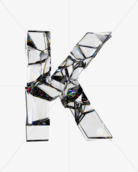 Letter K from Fragility Font on Yellow Images Creative Fonts - S22059