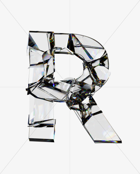 Letter R from Fragility Font on Yellow Images Creative Fonts - S22066