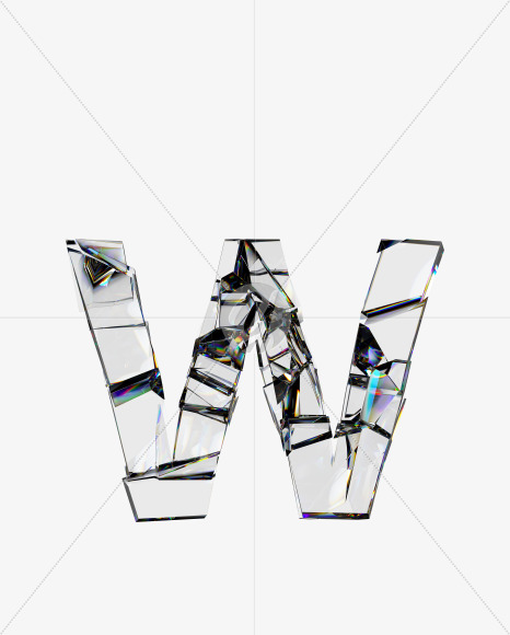 Letter W from Fragility Font on Yellow Images Creative Fonts - S22071