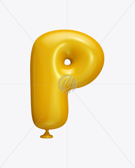 Letter P from Yellow Balloon Font on Yellow Images Creative Fonts - S22235