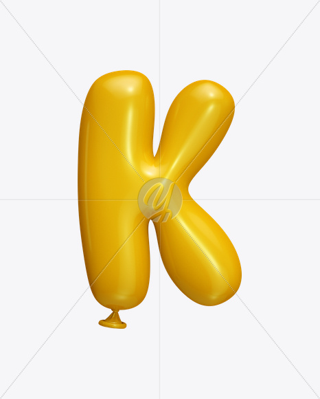 Letter K from Yellow Balloon Font on Yellow Images Creative Fonts - S22230