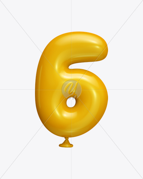 6 from Yellow Balloon Font on Yellow Images Creative Fonts - S22251