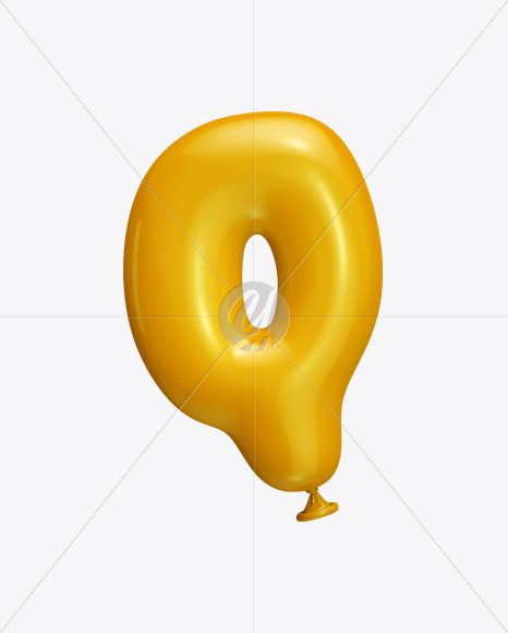 Letter Q from Yellow Balloon Font on Yellow Images Creative Fonts - S22236