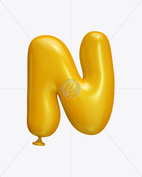 Letter N from Yellow Balloon Font on Yellow Images Creative Fonts - S22233