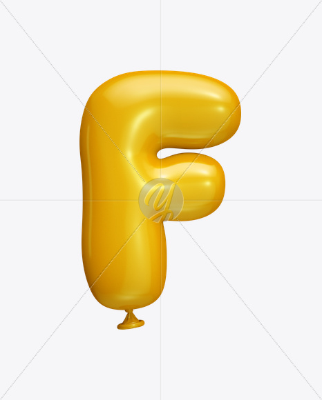 Letter F from Yellow Balloon Font on Yellow Images Creative Fonts - S22225