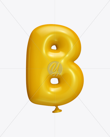 Letter B from Yellow Balloon Font on Yellow Images Creative Fonts - S22221