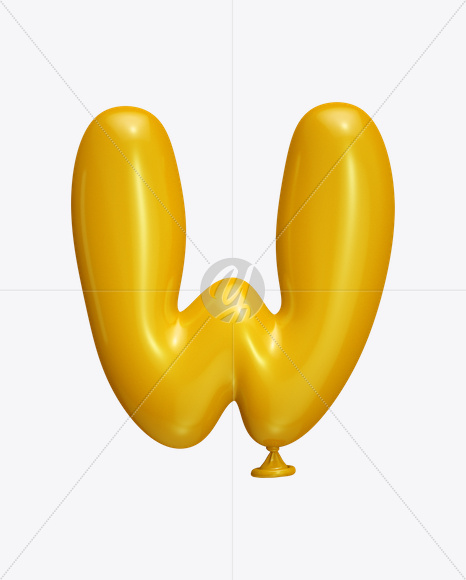 Letter W from Yellow Balloon Font on Yellow Images Creative Fonts - S22242