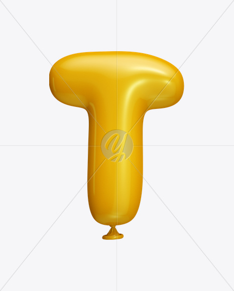 Letter T from Yellow Balloon Font on Yellow Images Creative Fonts - S22239