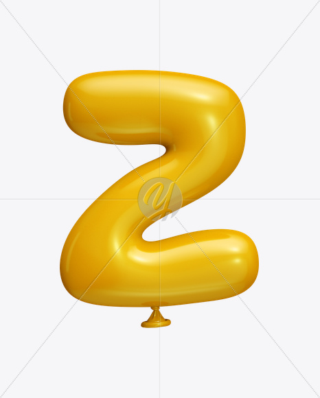 Letter Z from Yellow Balloon Font on Yellow Images Creative Fonts - S22245