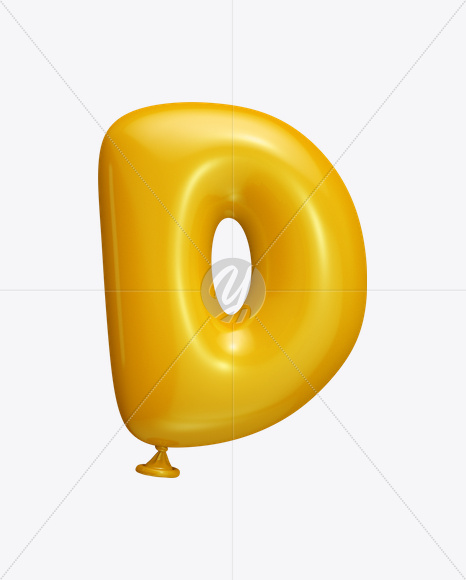 Letter D from Yellow Balloon Font on Yellow Images Creative Fonts - S22223